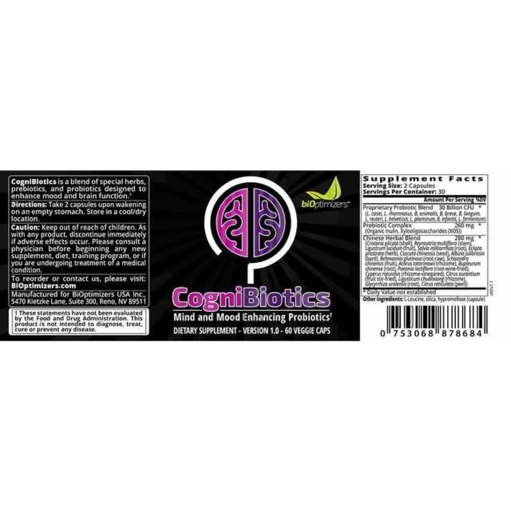 BiOptimizers Cognibiotics (60 Capsule) - immagine 2